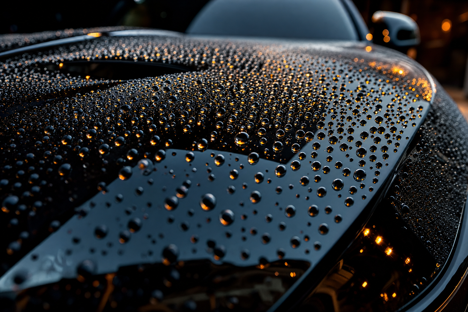 Water beading on freshly ceramic coated paint