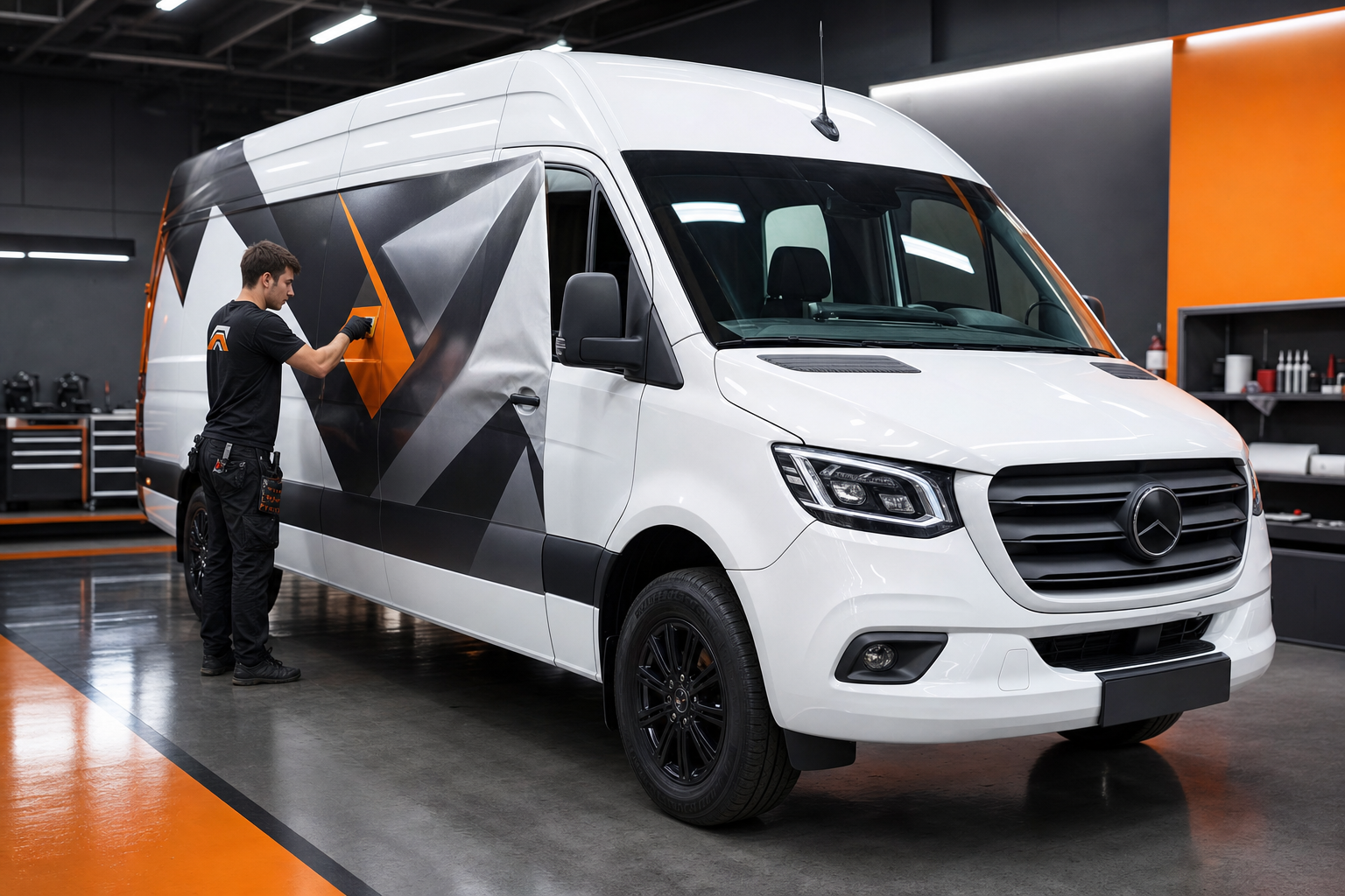 Commercial Sprinter van wrap install